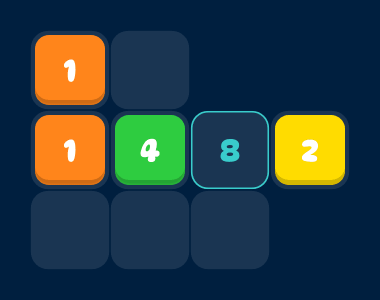 Power of Two, number tiles on a board of an odd shape