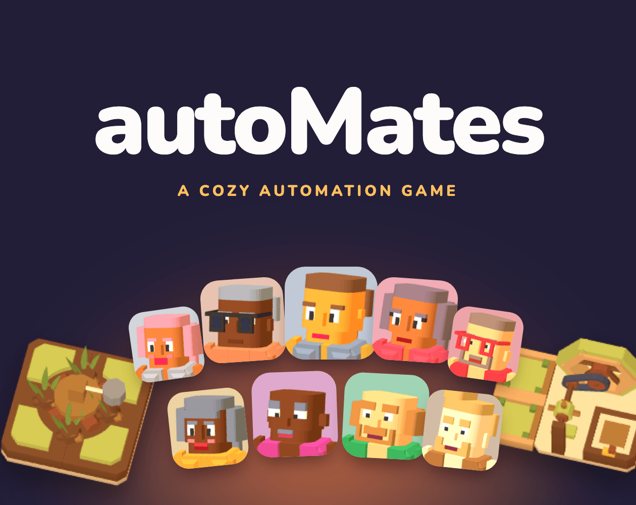 autoMates: the followers’ faces round the fire’s glow, with the island’s huts